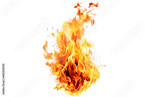Bright and dynamic fire flames, cut out photo