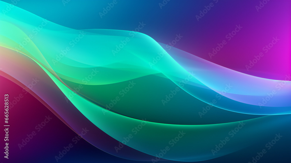 Fototapeta premium Abstract dynamic wave background. Colorful twisted shapes in motion. Digital art for poster, flyer, banner background or design element. Soft textures on neon background