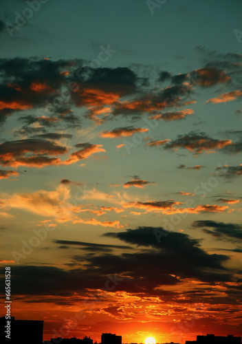 Sky landscape. Colorful sunset.