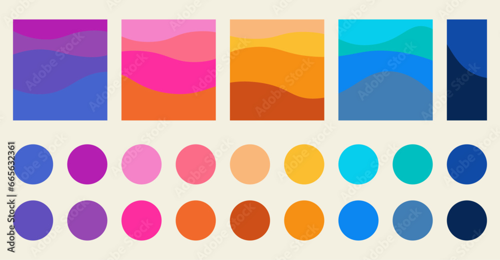 Trendy Luxury Modern Shades Pastel colours Palette Pattern Collection