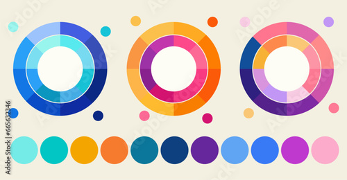 Trendy Luxury Modern Shades Pastel colours Palette Pattern Collection Vector Design.Creative Catalog Tone Swatch Chart Set Background Graphic Template Illustration.Guide Print Fashion Blue Inspiration