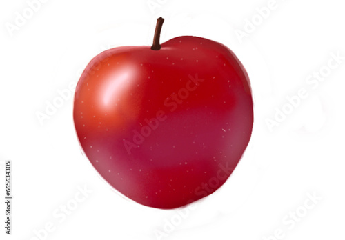 3D red apple isolated on white