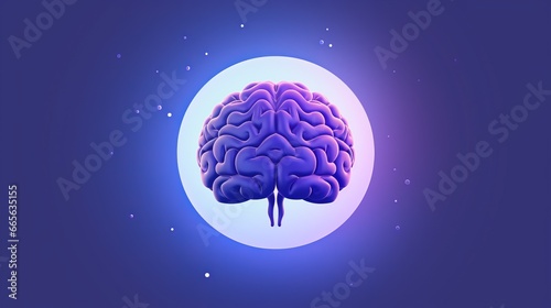 Human brain 3D model bathed in neon glow symbolizing intelligence and endless possibilities of learning and development, modern intricate nature of human cognition