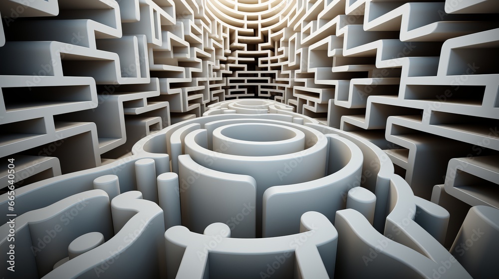 An immersive journey through a labyrinth of intricate white mazes, weaving together symmetry and art in a mesmerizing display of abstract beauty An immersive journey through a labyrinth of intricate white mazes, weaving together symmetry and art in a mesmerizing display of abstract beauty