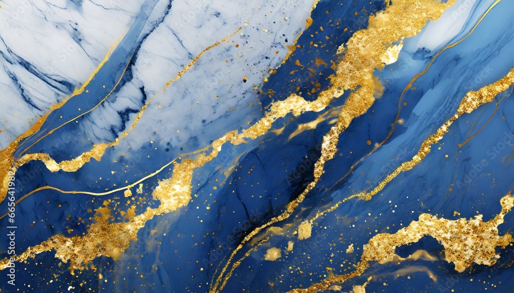 Fototapeta premium blue marble painted wall generative ai