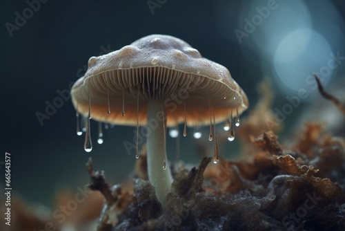Close-up of a mushroom. Generative AI © Rowen