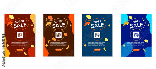 SET SPECIAL SALE OFFERS AND PROMOTION TEMPLATE BANNER DESIGN.COLORFUL FLAT COLOR BACKGROUND VECTOR. GOOD FOR SOCIAL MEDIA POST, COVER , POSTER 