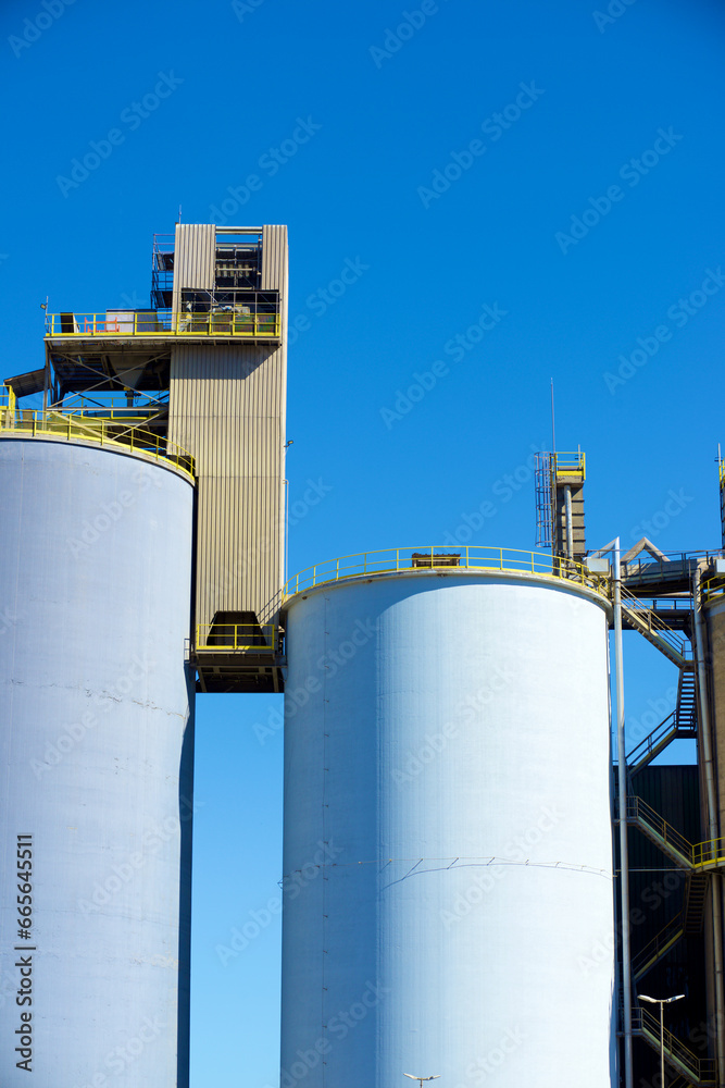 Exterior view of a cement factory