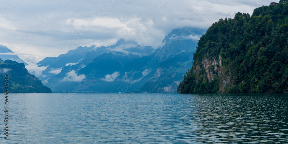 Panoramic view of Lake Lucerne in Switzerland. Panoramic view of Lake Lucerne in Switzerland.