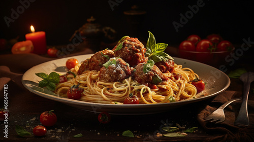 spaghetti with meatballs Generative AI