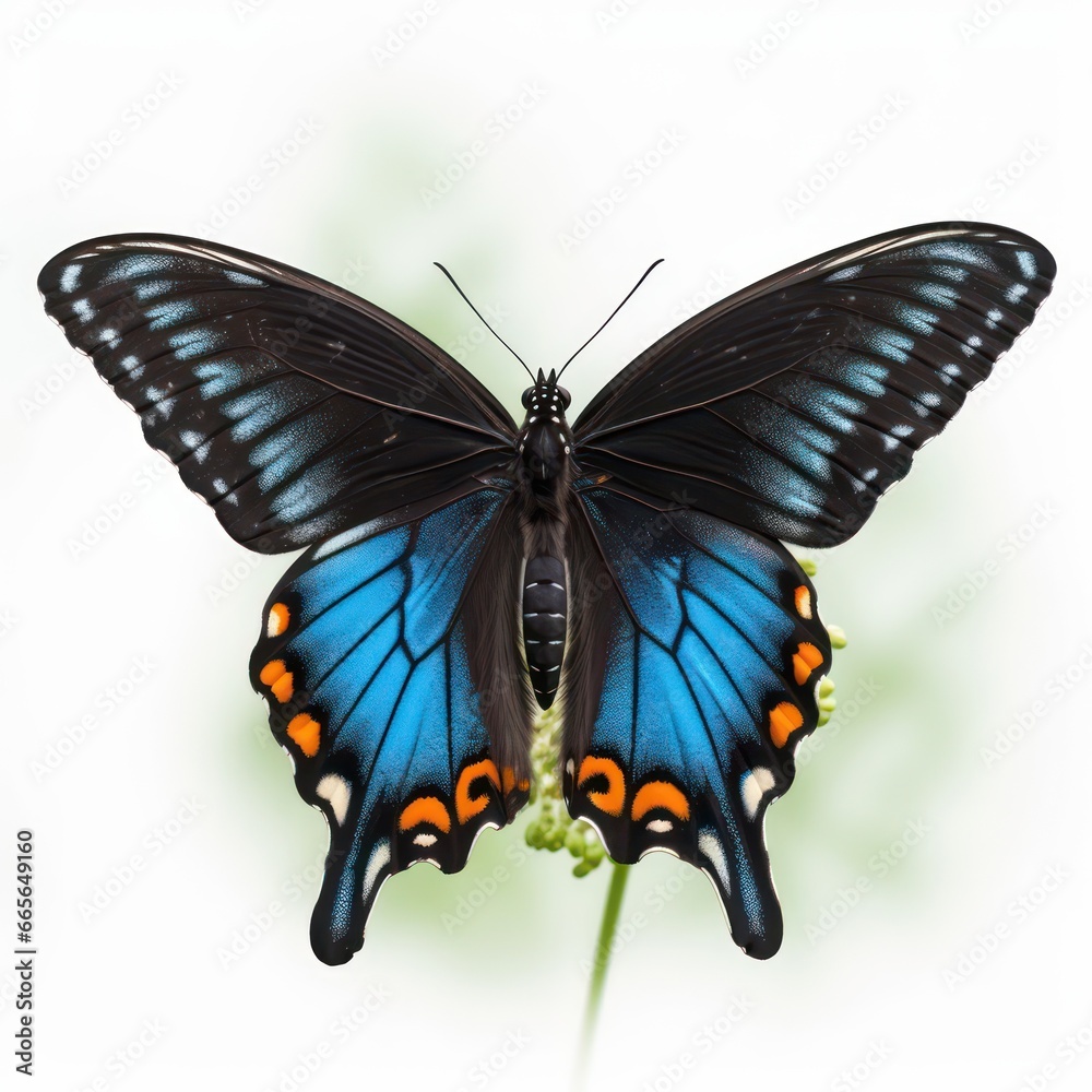 Obraz premium Butterfly isolated on white. Black monarch. 