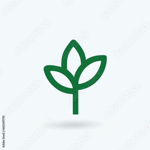 Eco green leaf icon Bio nature green eco symbol for web and business