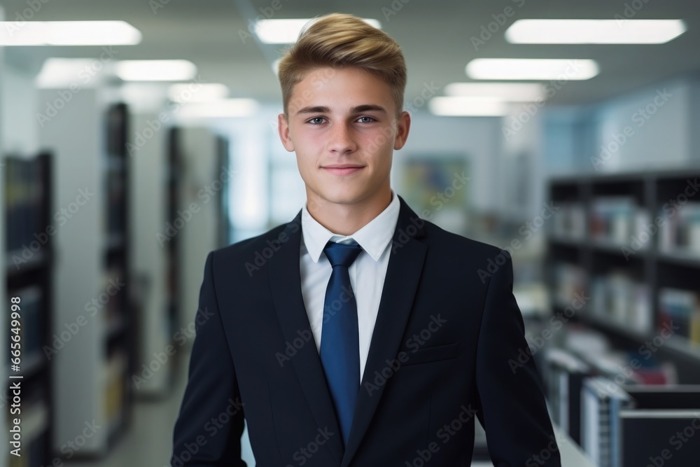 Portrait of young businessman in modern office. Portrait of young businessman in modern office.