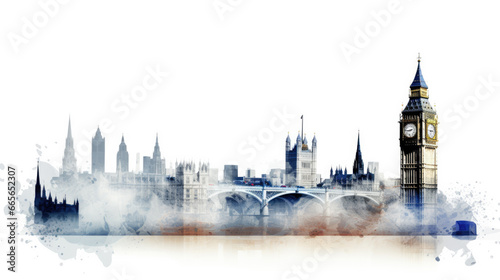 Stunning London Illustration Featuring Iconic Landmarks  Perfect for Your Design Projects and Travel-Themed Creations