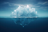 Iceberg floating in the ocean. 3D illustration. Global warming concept