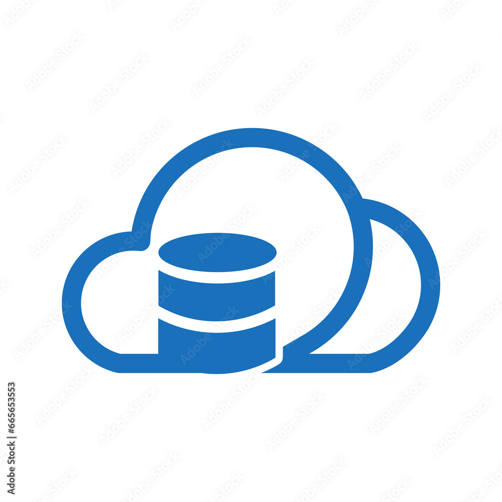 Cloud database function line icon. Cloud with server rack symbol. Cloud computing online storage. Cloud database function line icon. Cloud with server rack symbol. Cloud computing online storage.