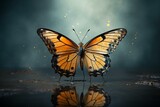 Butterfly standing alone. Generative AI