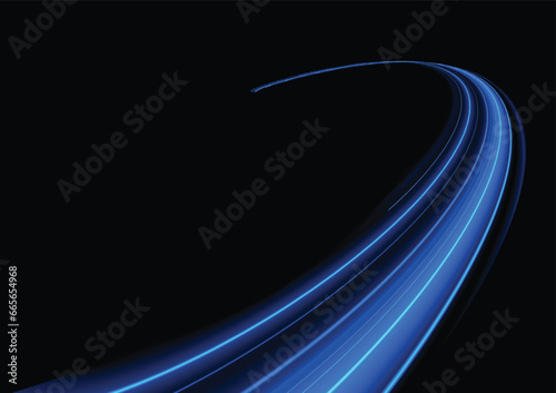 Modern abstract high-speed light motion effect on black background. vector illustration.