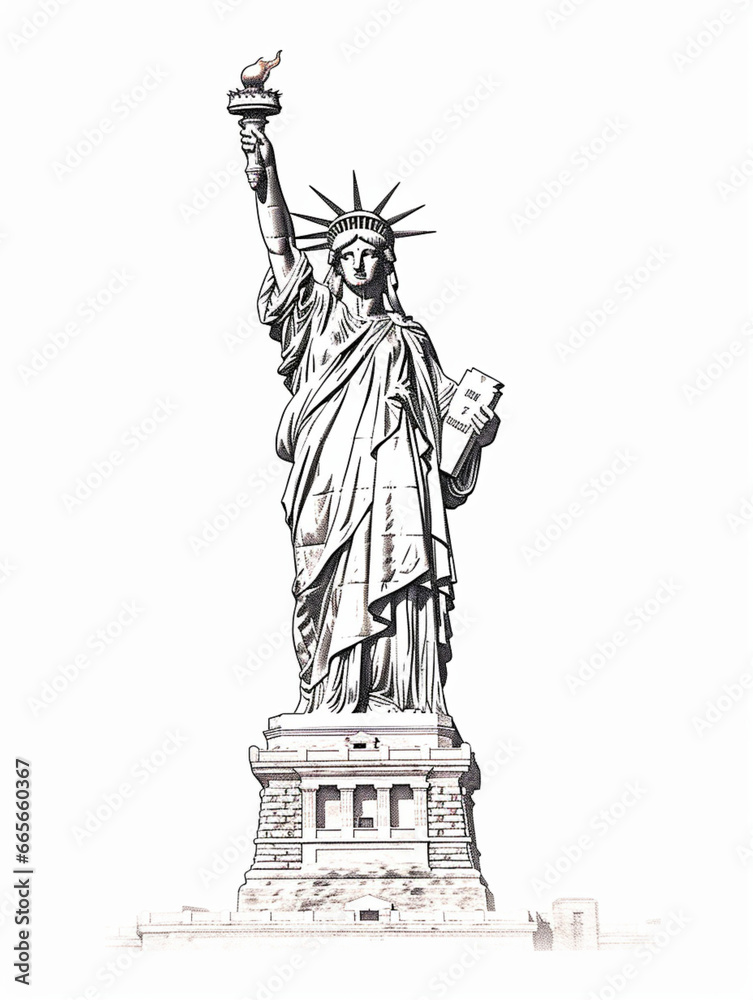 Fototapeta premium statue of liberty isolated