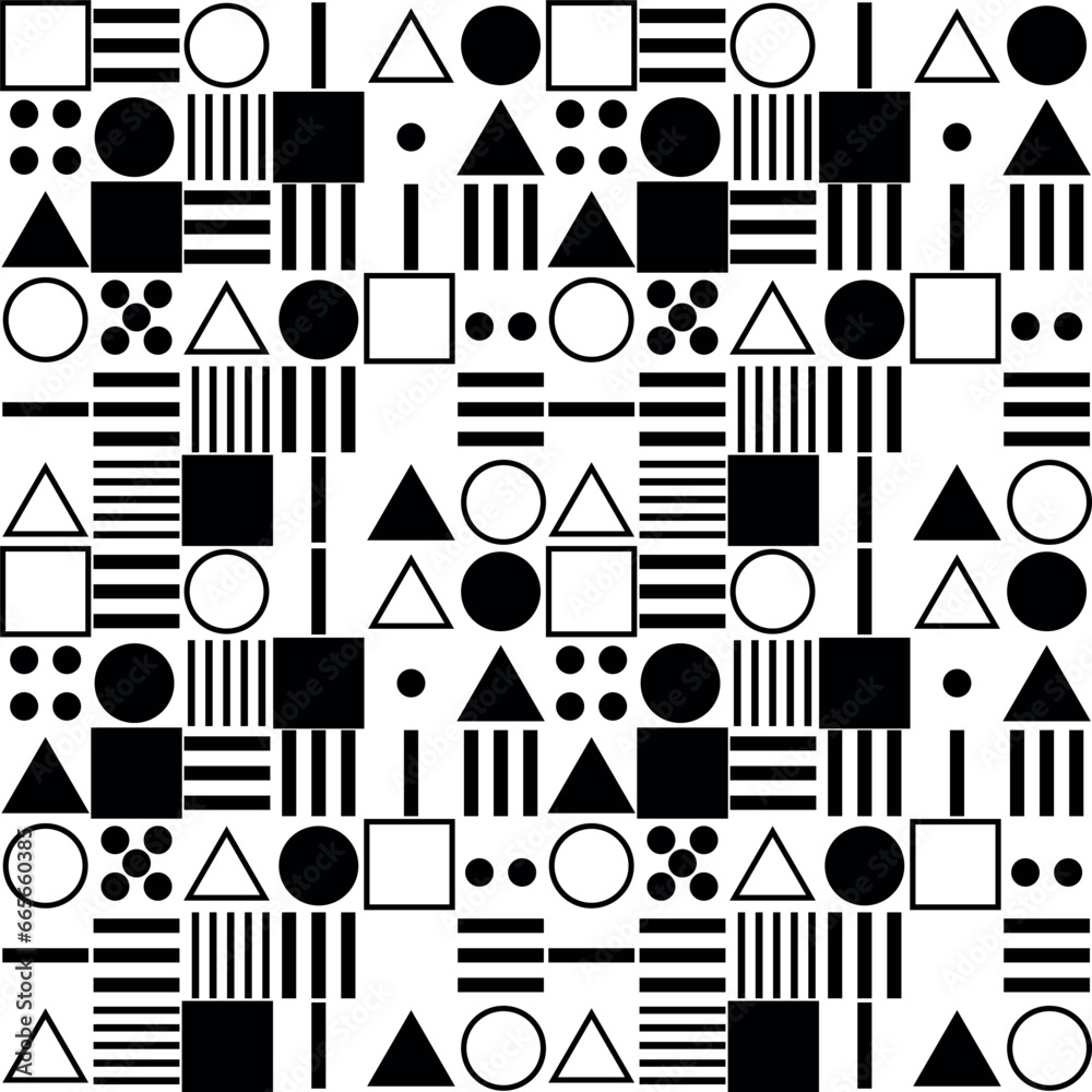 Obraz premium Pattern with geometric shapes. White and black .