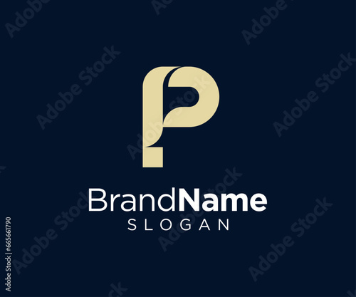 Letter P logo design for various types of businesses and company. colorful, modern, geometric, luxury letter P logo set