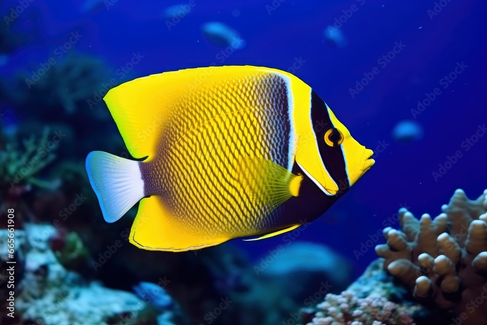 Obraz premium Beautiful angelfish in the ocean.