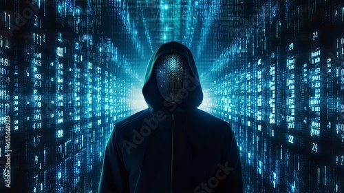 Unveiling the Anonymous Hacker. Digital Intrigue, Invisible Threats. © Anowar