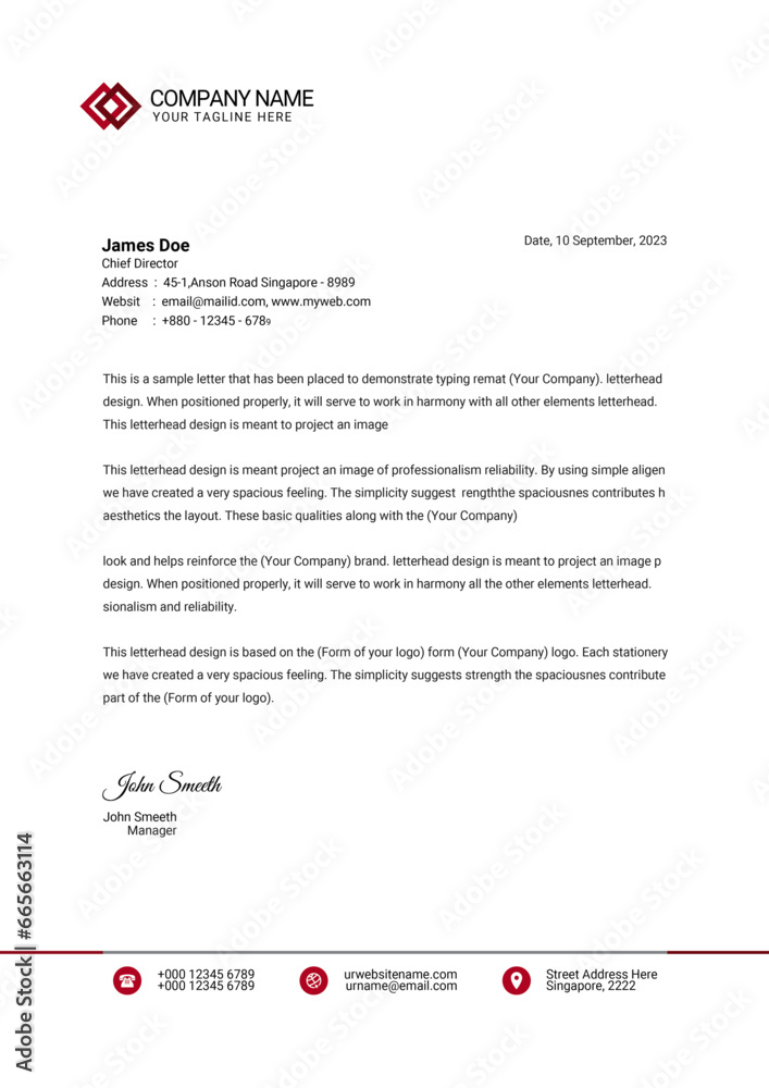 clean modern letterhead design