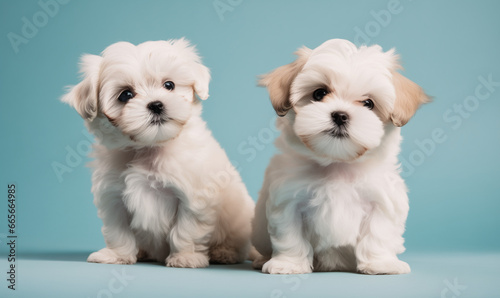 two white puppies © lc design