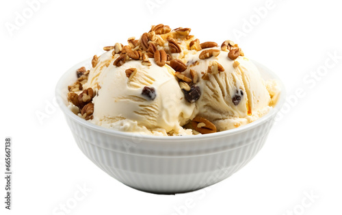 Butter Pecan ice cream on a clear background