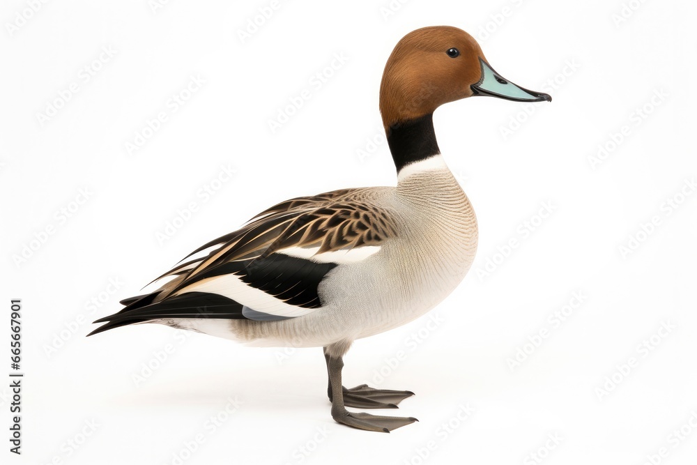 Northern pintail isolated on white background. Northern pintail isolated on white background.