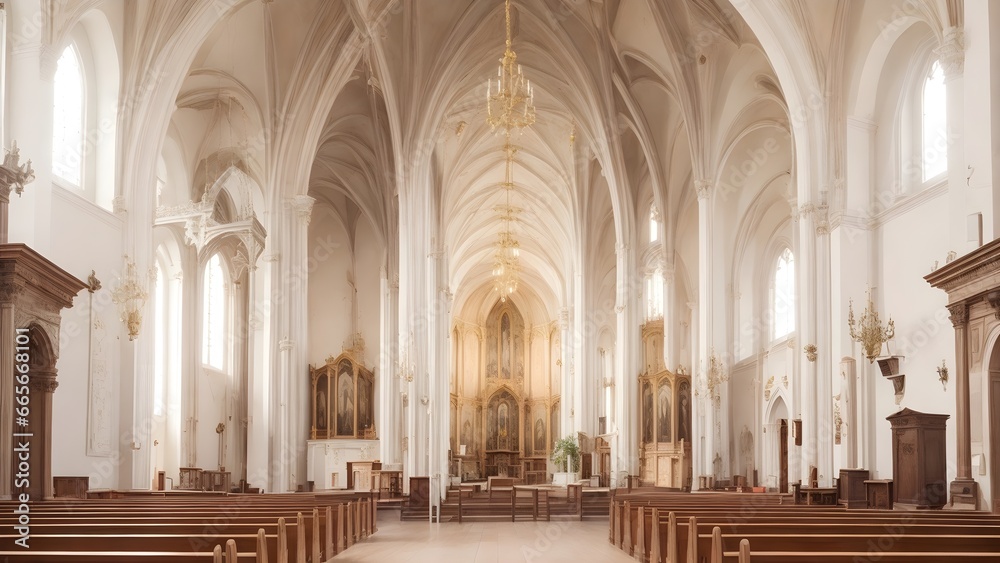 Interior of the empty church Interior of the empty church