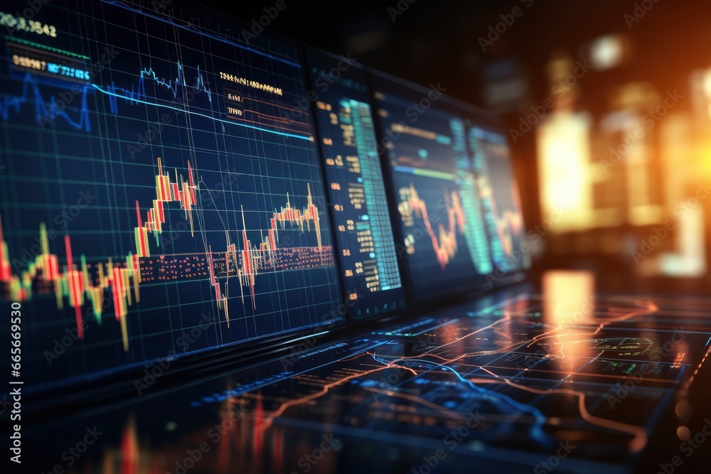 Stock market or forex trading graph. - obrazy, fototapety, plakaty 