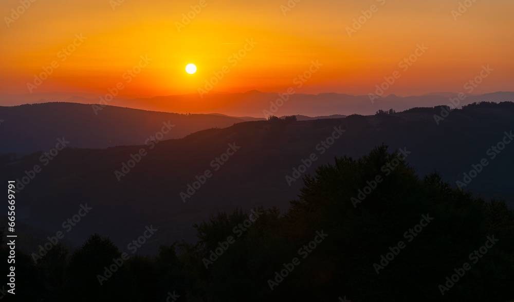 sunrise, mountains, white carpathians, forests, mountains, trees, landscape, view, panorama sunrise, mountains, white carpathians, forests, mountains, trees, landscape, view, panorama