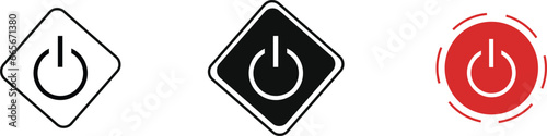 on off icon on white background