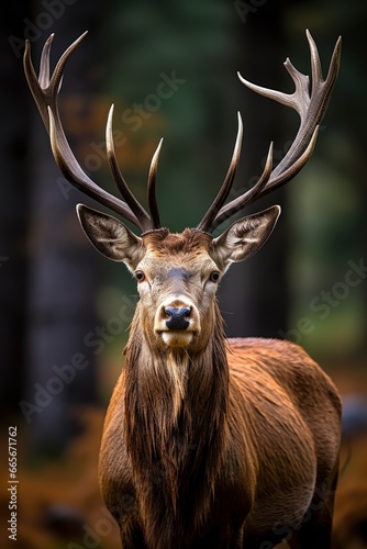 Close up of red deer stag. © Anowar