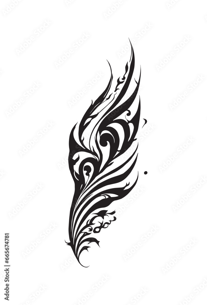 Fototapeta premium Feather vector decorative pattern