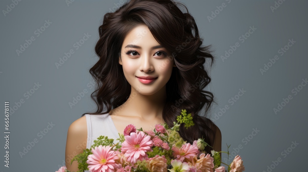 Young Chinese Woman Isolated White Background Holding, Background Image , Beautiful Women, Hd