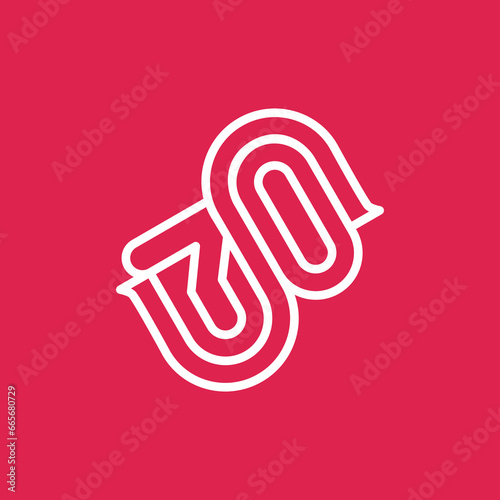 the logo consists of the letter S and number 70 combined. Outline and elegant.
