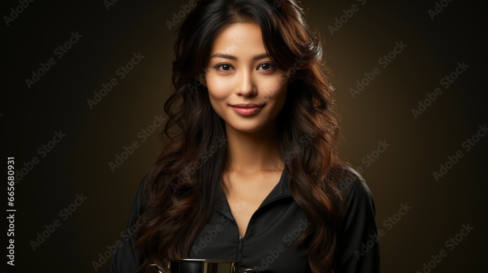 Young Asian Woman With Winning Gestere, Background Image , Beautiful Women, Hd