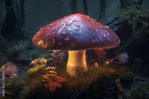 An enchanting mushroom that emanates a mystical aura. Generative AI