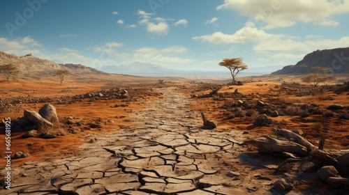 Dry and cracked land