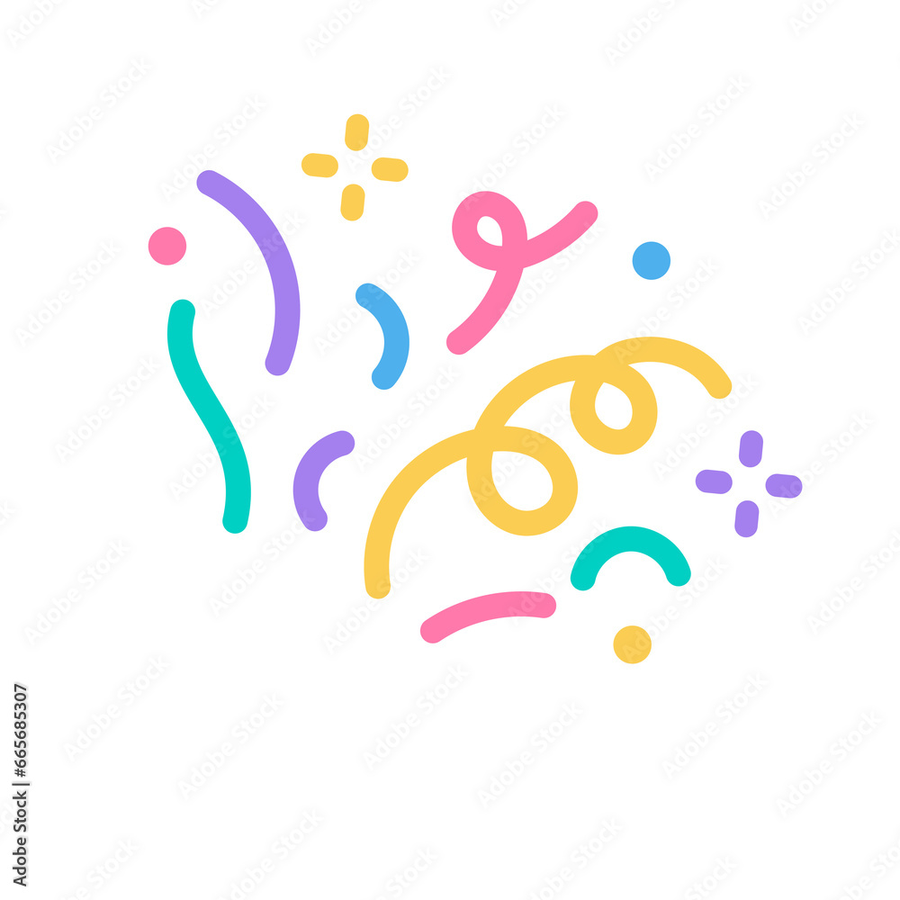 colorful confetti that shoots out from the party base for birthday surprise colorful confetti that shoots out from the party base for birthday surprise
