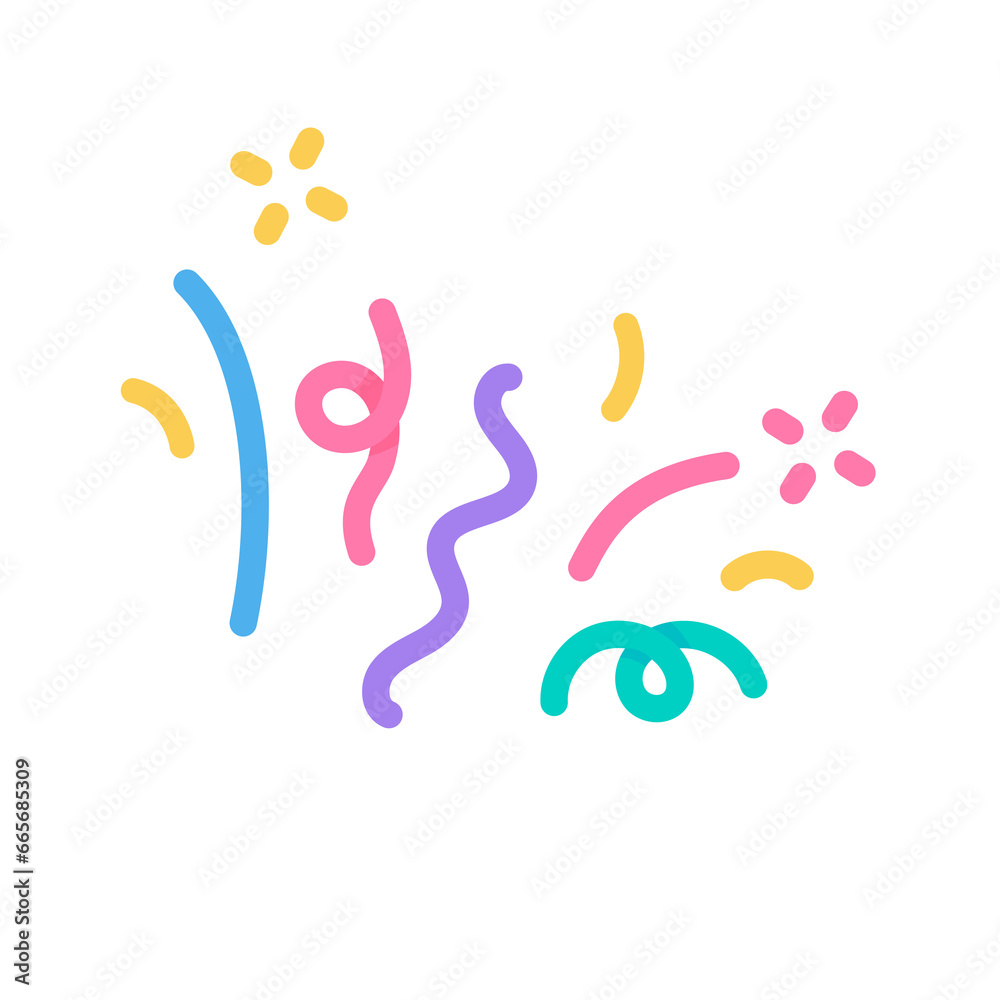 colorful confetti that shoots out from the party base for birthday surprise colorful confetti that shoots out from the party base for birthday surprise
