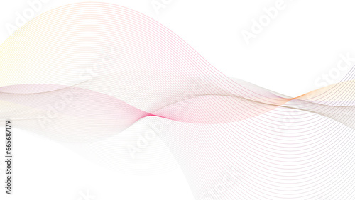 Abstract lines wave on white background. Smooth color stripes illustration. Curved wavy colorful lines. Vector illustration isolated.