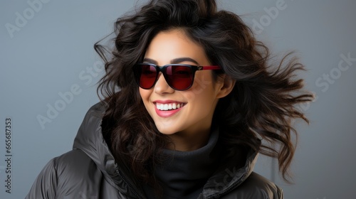 Stylish Korean Girl Sunglasses Playing Mobile Video, Background Image , Beautiful Women, Hd