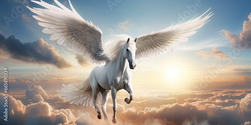 A white horse with wings. © Ahasanara
