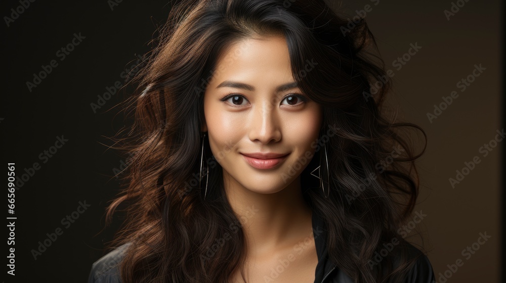 Portrait Asian Young Woman Smilingphotorealistic , Background Image , Beautiful Women, Hd