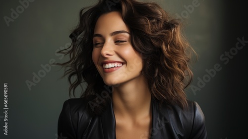 Portrait Attractive Cute Woman Winking Gray , Background Image , Beautiful Women, Hd