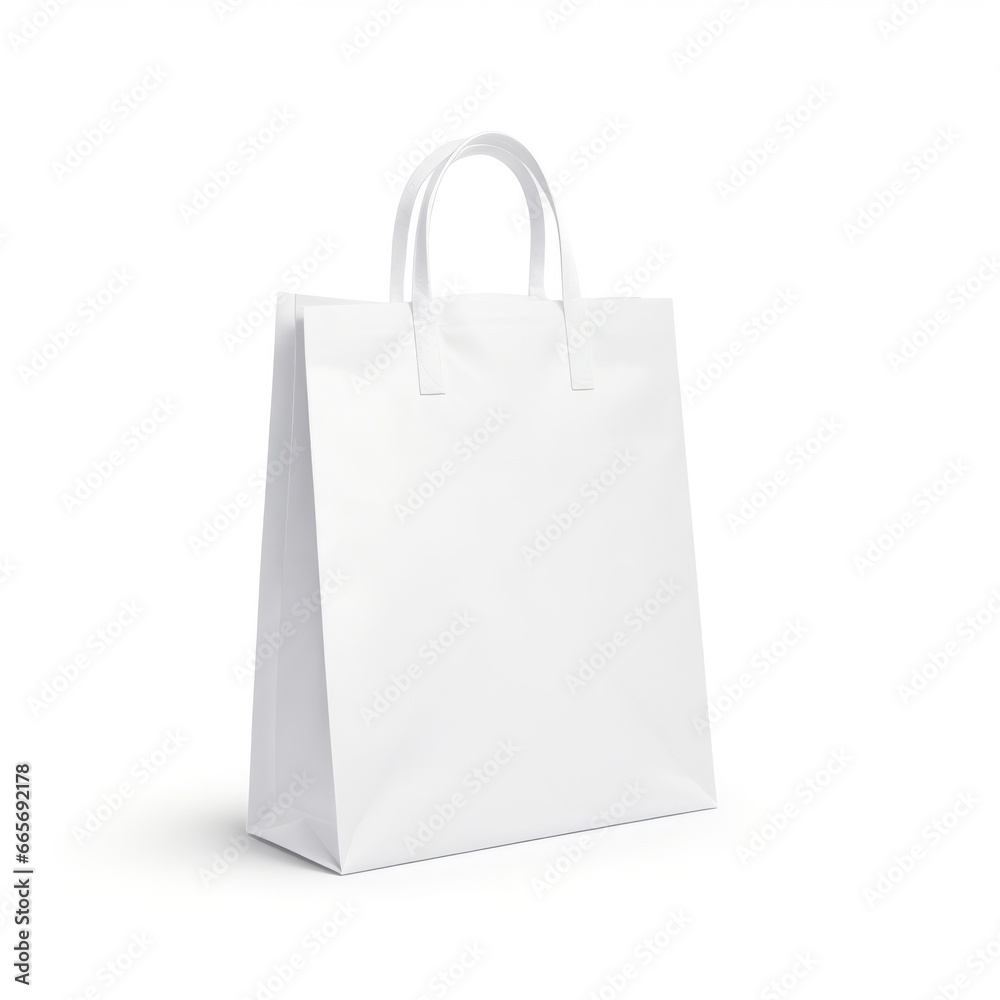 White Paper Bag Mockup for Eco-Friendly Shopping and Stylish Carrying White Paper Bag Mockup for Eco-Friendly Shopping and Stylish Carrying